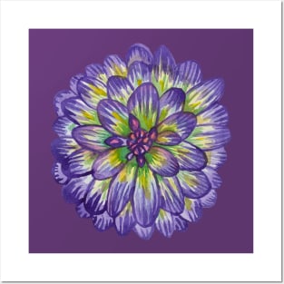 Violet dahlia flower Posters and Art